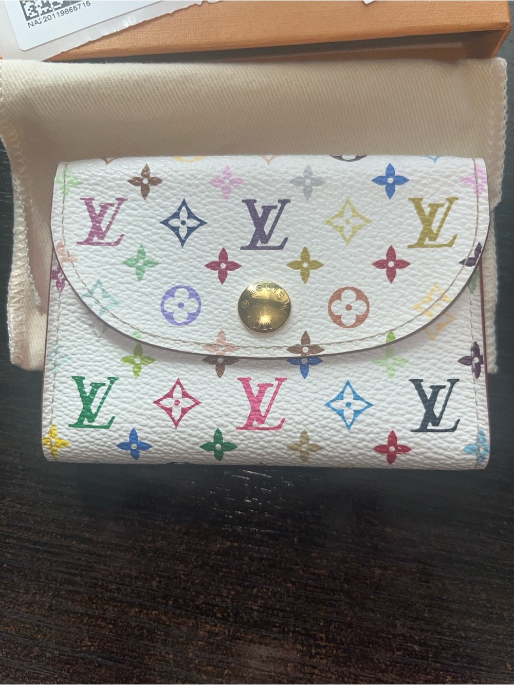 Louis Vuitton White Multicolor Monogram Compact Wallet